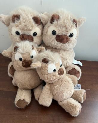 Set 4 peluche mucche che corrono idea regali