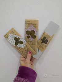 Segnalibri con veri quadrifogli