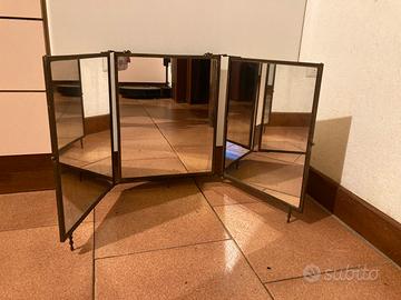 Specchio inglese trittico da  barbiere primi 900