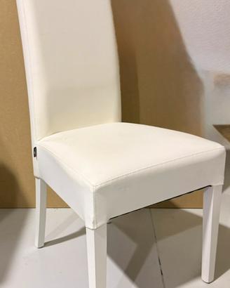 4 sedie bianche in simil pelle made in italy