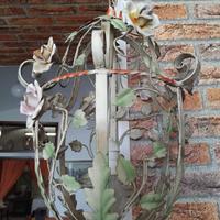 Lampadario Vintage in Ferro Battuto - Anni '50