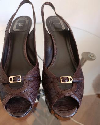 CHRISTIAN DIOR SLINGBACK MARRONI TG. 38
