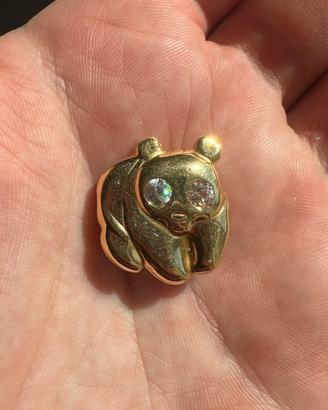 Spilla in oro 18kt forma orsetto con zirconi