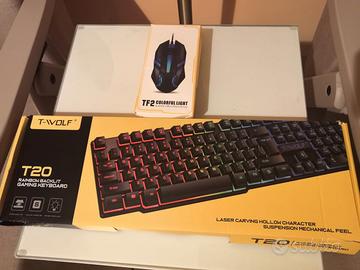 Tastiera Gaming T-WOLF T20 + Mouse Gaming LED