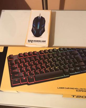 Tastiera Gaming T-WOLF T20 + Mouse Gaming LED