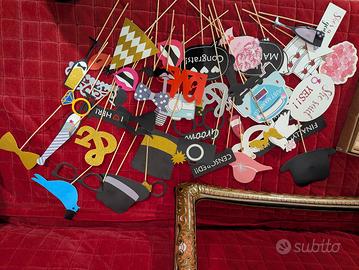 66 photo booth props per matrimonio/ festa+cornice