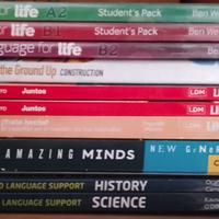 libri scolastici inglese, spagnolo, motoria e arte