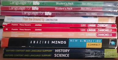 libri scolastici inglese, spagnolo, motoria e arte