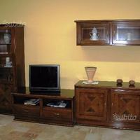 Libreria in noce intarsiata NUOVA