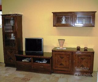 Libreria in noce intarsiata NUOVA