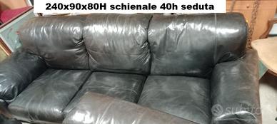 divano e due poltone in pelle nera