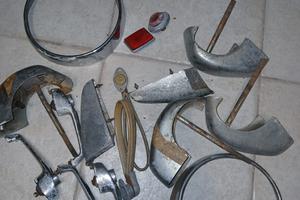 ricambi vari usati da ricromare per fiat 1100 1962