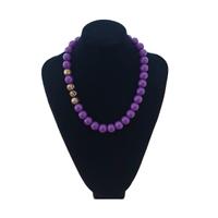 collana corta girocollo pietre dure viola   bronzo