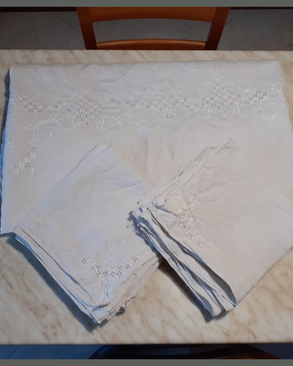 Tovaglia in lino 12 persone anni 50/60 270 x 160