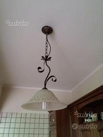 Lampadario in ferro battuto di 35 cm circa