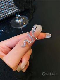 anello con serpente brillantini
