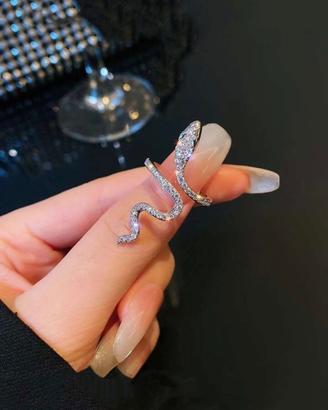 anello con serpente brillantini