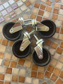 Set 4 Ruote Girevoli per Carrello