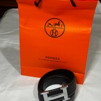Cintura Hermès Reversibile Nera in Pelle