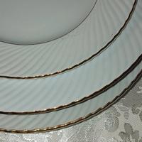 SET PIATTI GALVANI FILO ORO BORDO A VENTAGLIO X6+2