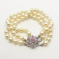 BRACCIALE perle coltivate e chiusura oro 18 kt
