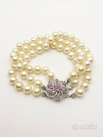 BRACCIALE perle coltivate e chiusura oro 18 kt