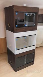 Terrari per rettili da 50 e 60 cm in Bianco o Noce