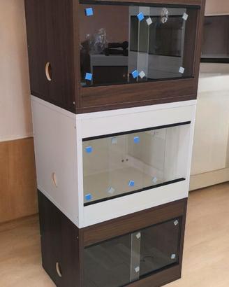 Terrari per rettili da 50 e 60 cm in Bianco o Noce