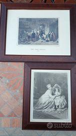 quadretti in legno stampe d'epoca 