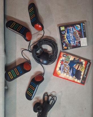 Gioco PS3 Buzz + Buzz musica  e comandi a filo PS3