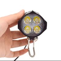 Faro anteriore 4 LED bici e monopattino con clacsn