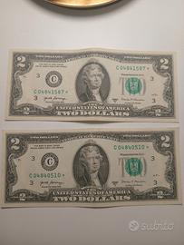 STATI UNITI AMERICA USA banconote 2 dollari STELLA