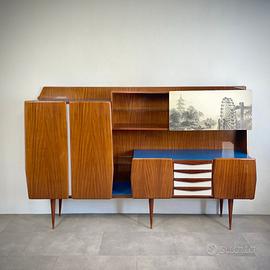 Credenza e mobile bar anni ’60 vintage (cm 240)