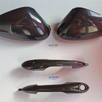 Maniglie nere Originali + Calotte Carbon nere Mito