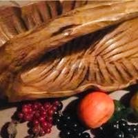 Centrotavola portafrutta scolpito legno pezz unico
