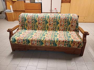 Divano letto in legno massiccio