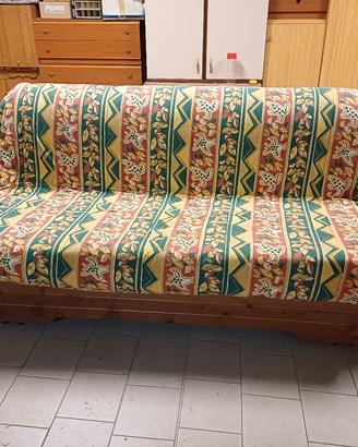 Divano letto in legno massiccio