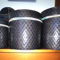 Set di Beauty case nero a rombi da viaggio make-up