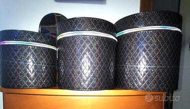 Set di Beauty case nero a rombi da viaggio make-up