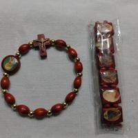 2 Braccialetti Rosaio Madonnine in legno