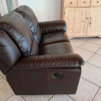 Divano in pelle con movimento relax