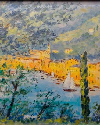 Michele Cascella, Portofino, Olio su Tela, Archiv