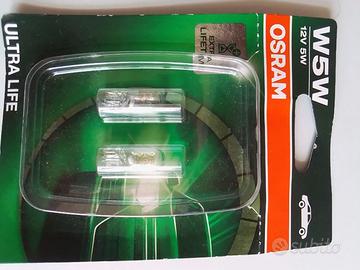 osram ultra life, w5w (2 lampade) lampadina targa
