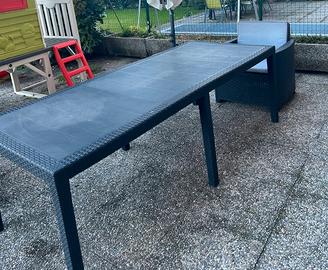 Tavolo giardino rattan