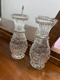 Coppia di Vasi in Vetro Candelabri Piccoli (17 cm)