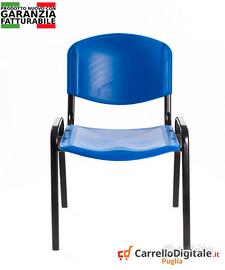 Sedia per sala d'attesa in Plastica BLU