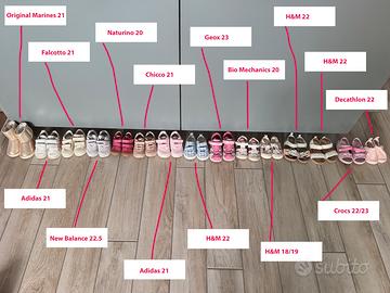 Lotto scarpe bambina 18/19/20/21/22/23