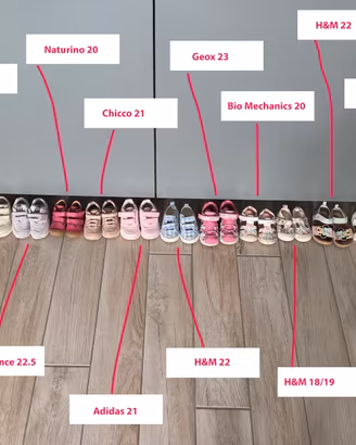 Lotto scarpe bambina 18/19/20/21/22/23