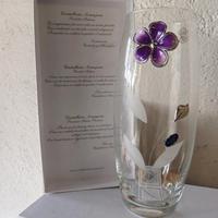 Vaso in cristallo Acampora con decorazione floreal