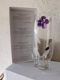 Vaso in cristallo Acampora con decorazione floreal